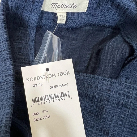 NWT MADEWELL Womens Size XXS Blue Apron Cross Back Tank Top Button Sleeveless - Picture 8 of 9